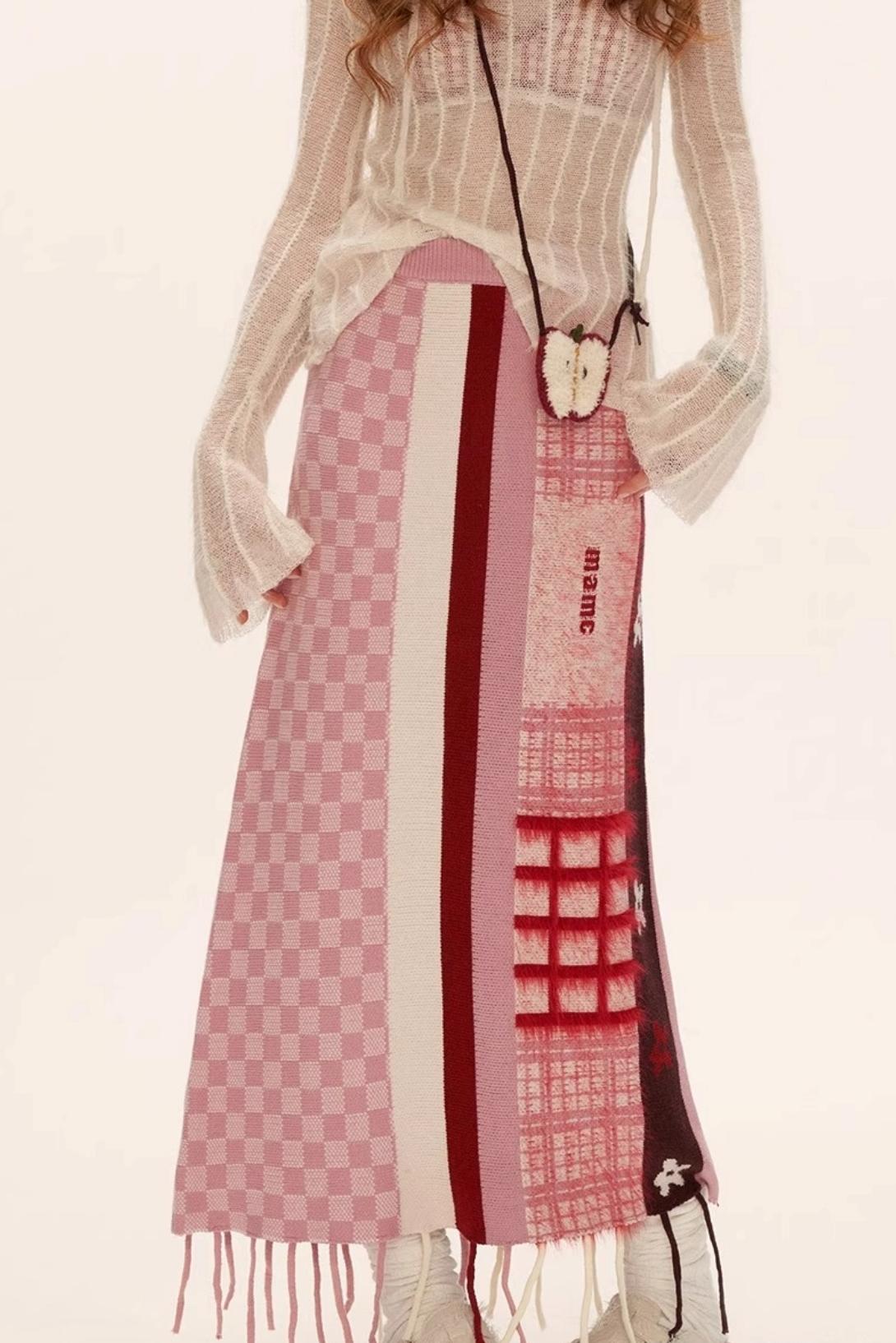 Spliced Fringed Flower Skirt