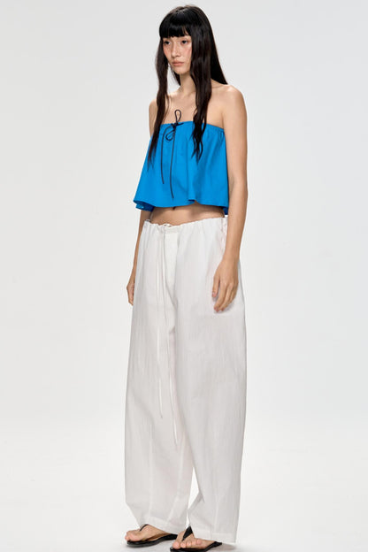 Bright Blue Backless Plunge Top