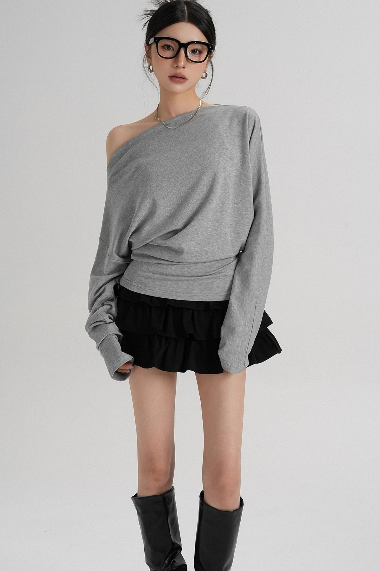 Temperament Shoulder T-shirt