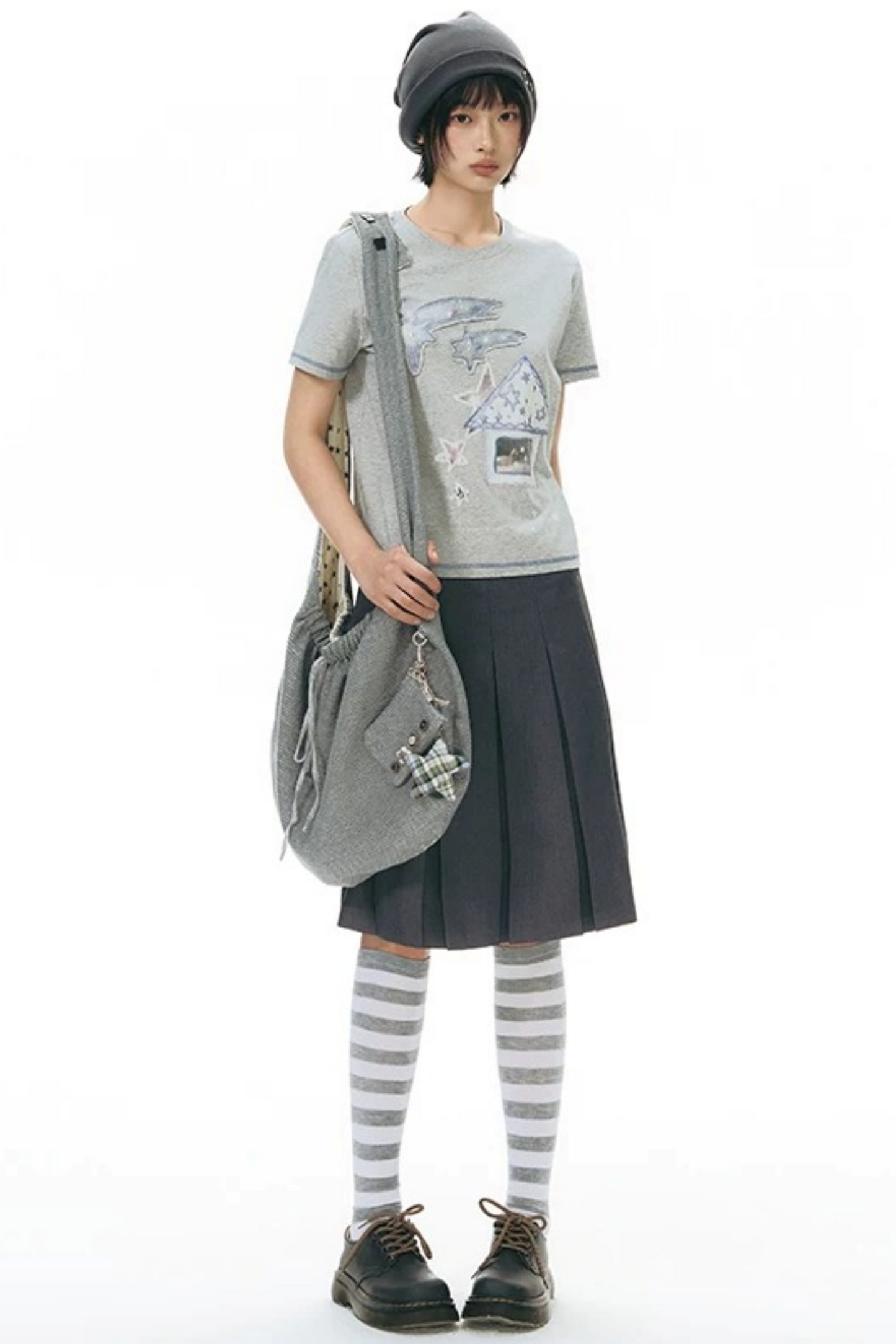 Conjunto de falda plisada desmontable de largo medio