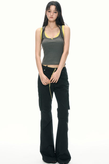 Layered Look Strap Vest