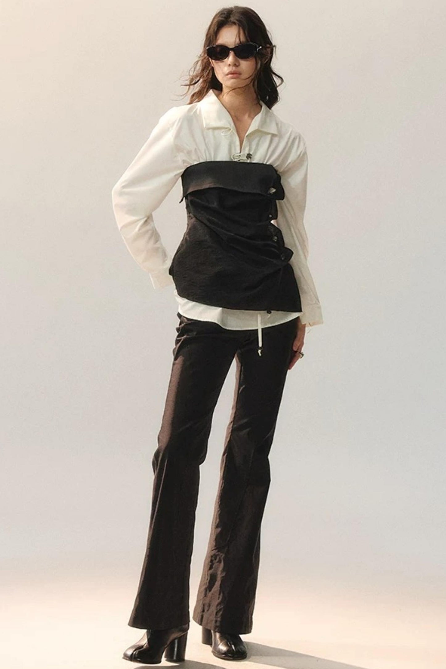 Pantalon Irrégulier à Dentelle Détachable