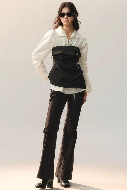 Pantalon Irrégulier à Dentelle Détachable