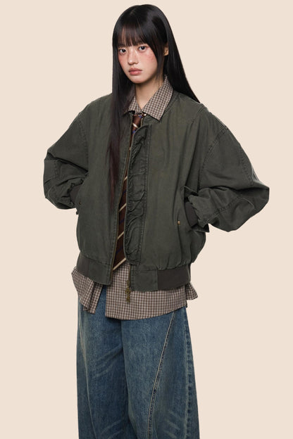 Vintage Distressed Baseball Jersey Jacket