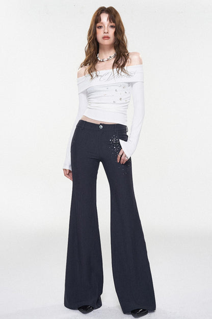 Retro Style Flared Pants