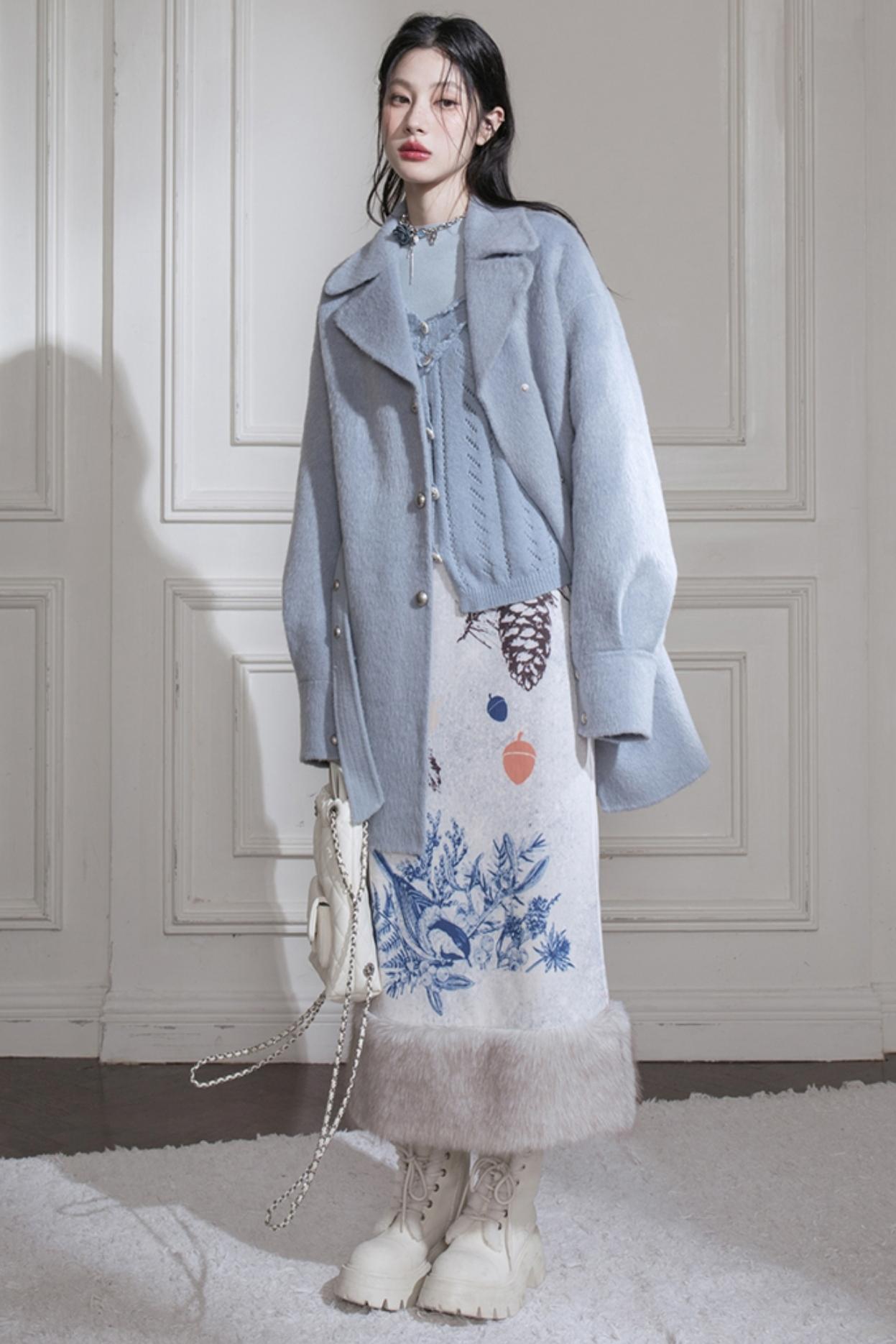 Winter Night Snow Scene Skirt