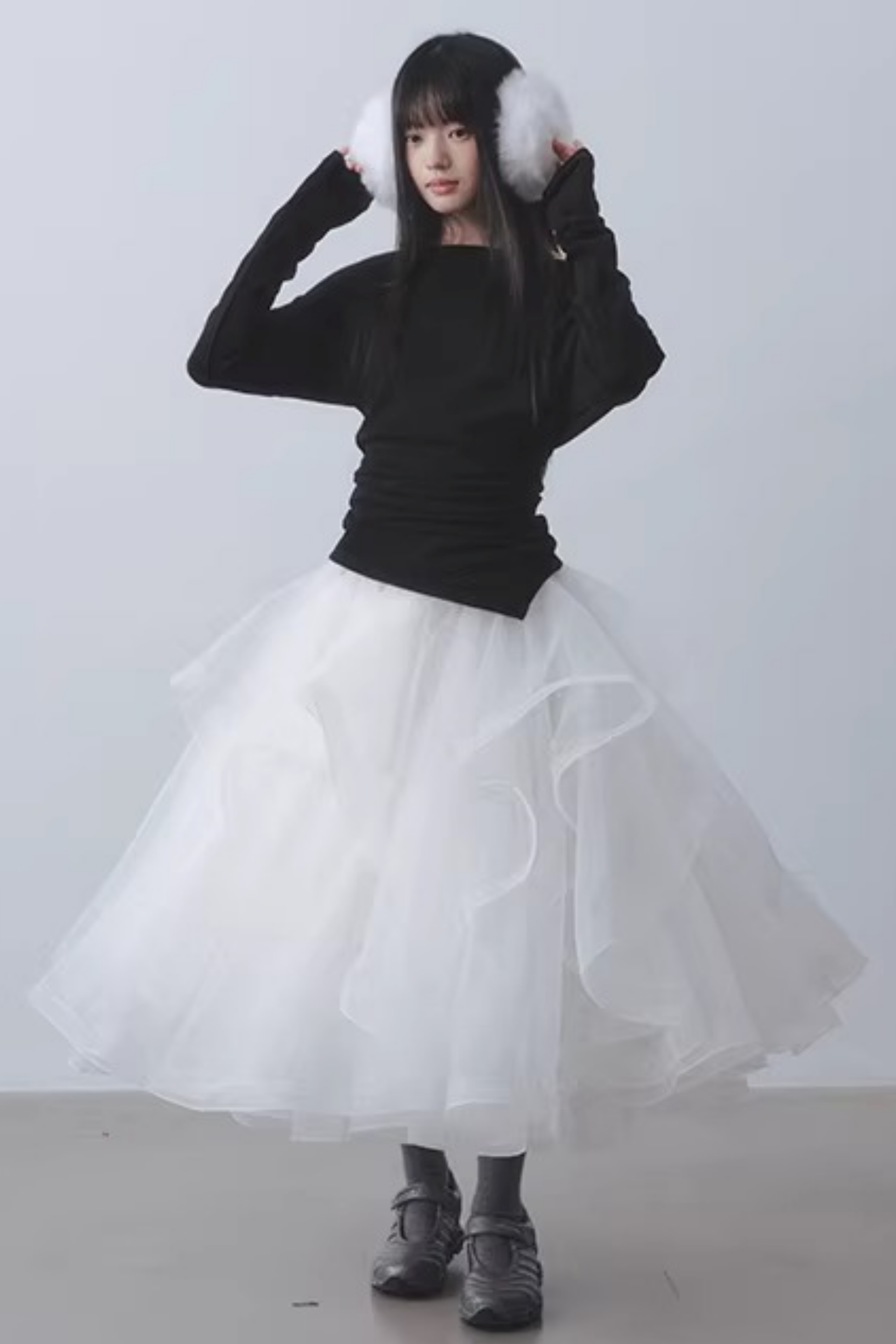 Ethereal White Mesh Skirt