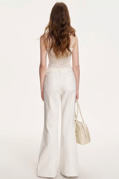 Romantic French Flared Denim Pants