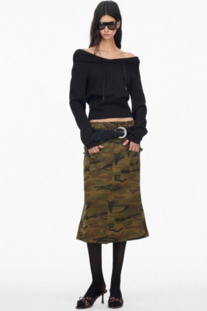 Vintage Camouflage Slimming Mermaid Skirt