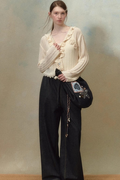 Floral Ruffle Cardigan