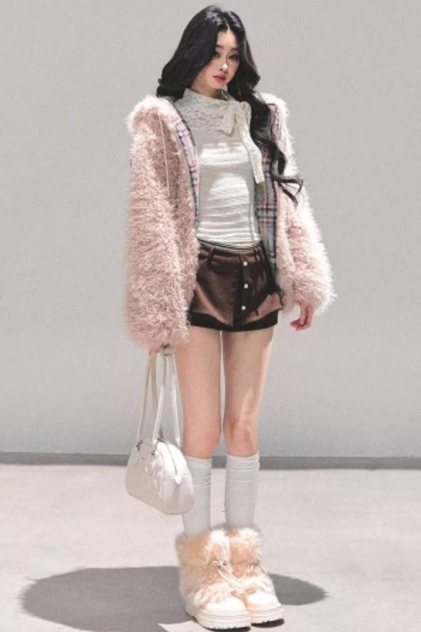 Lamb Wool Hooded Jacket