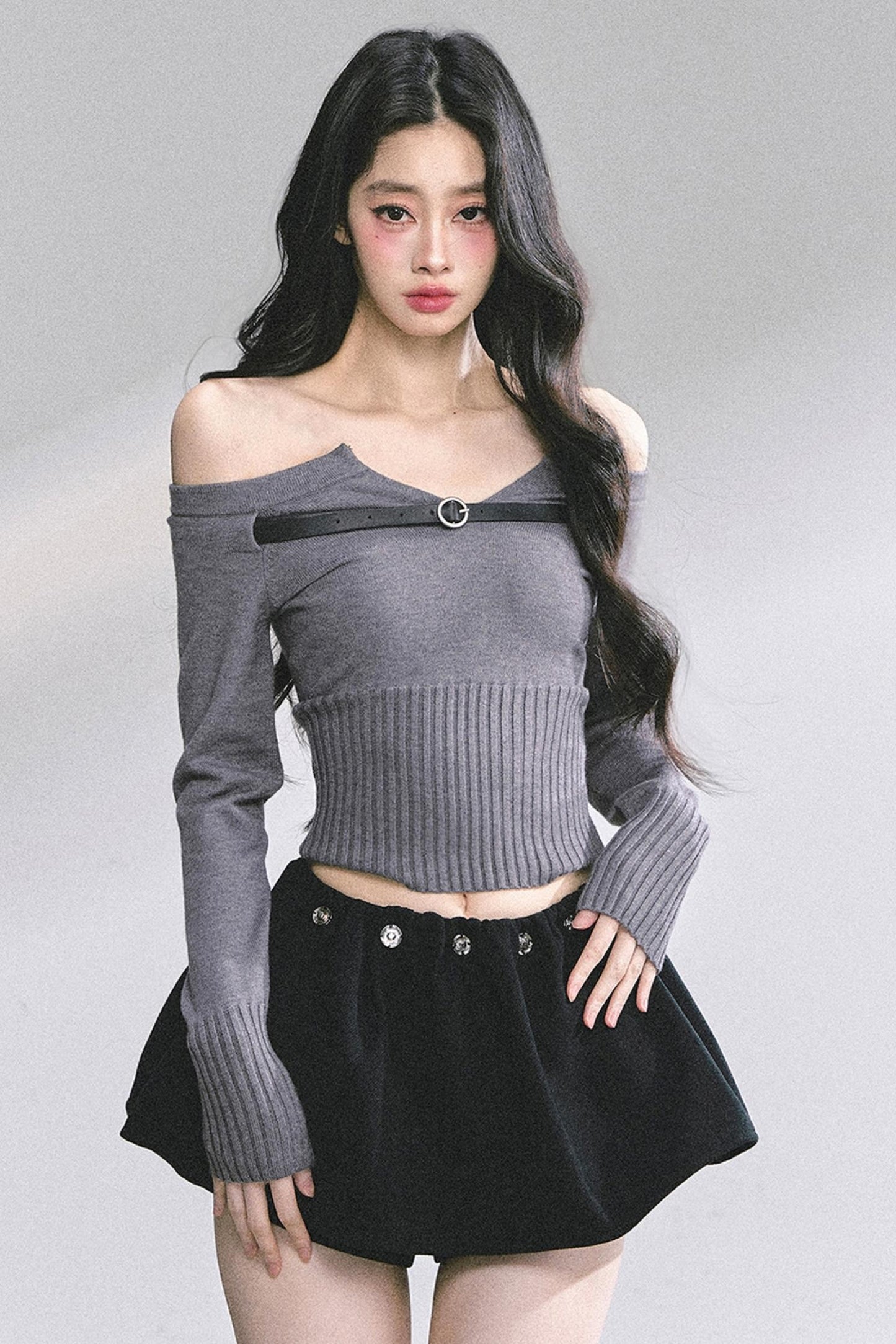Lazy Weekend One-Shoulder Knitted Top