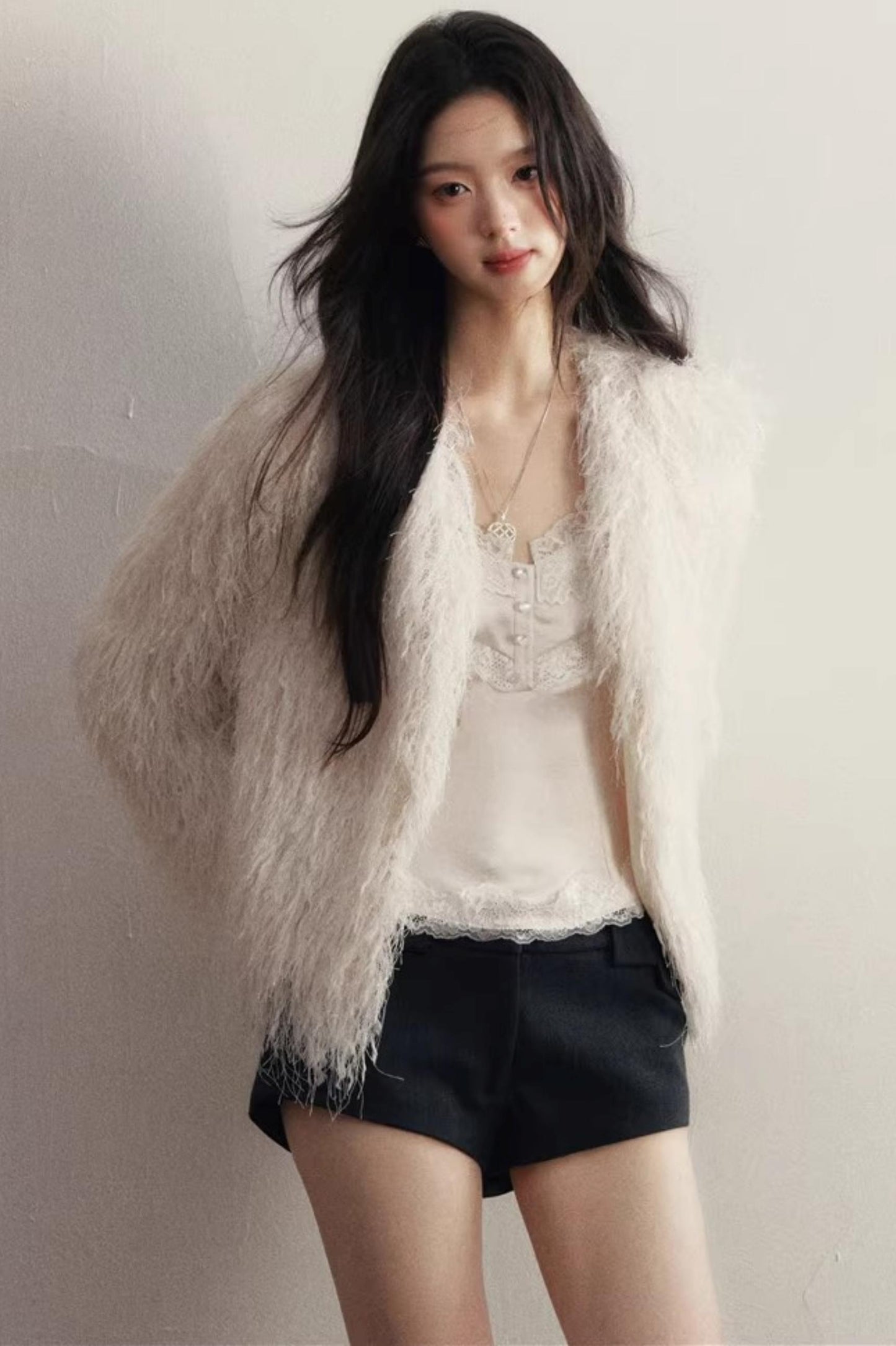 Beige Apricot Lace Camisole