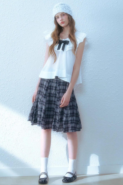 Chic Checkered Midi Skirt Set-Up