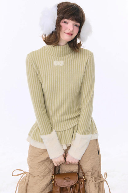 American Retro Striped Knit Top