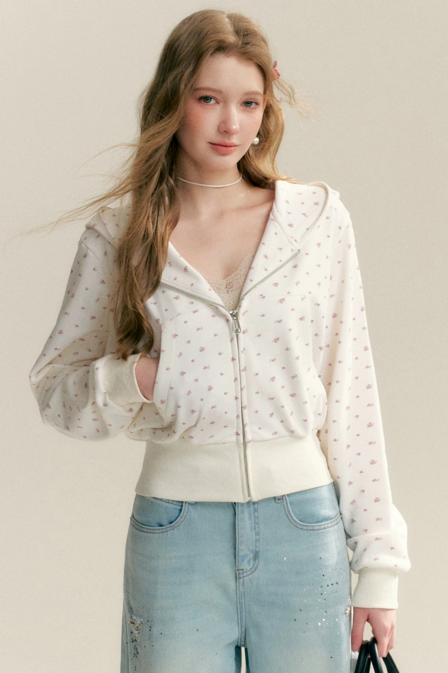 Floral Hooded Cardigan Jacket