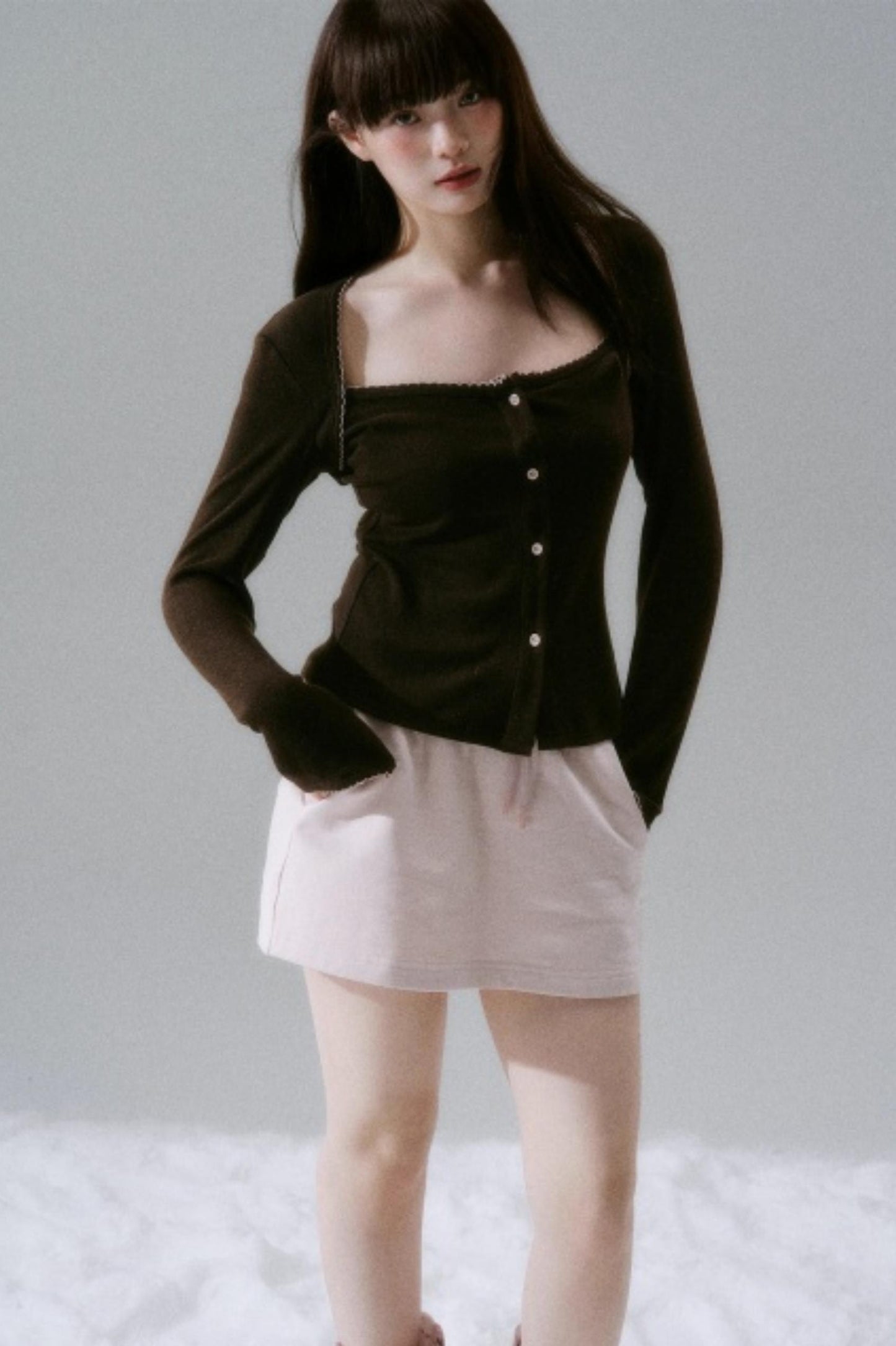 Lyocell Rabbit Fur Long-Sleeve Top