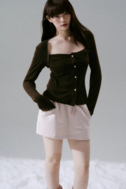 Lyocell Rabbit Fur Long-Sleeve Top