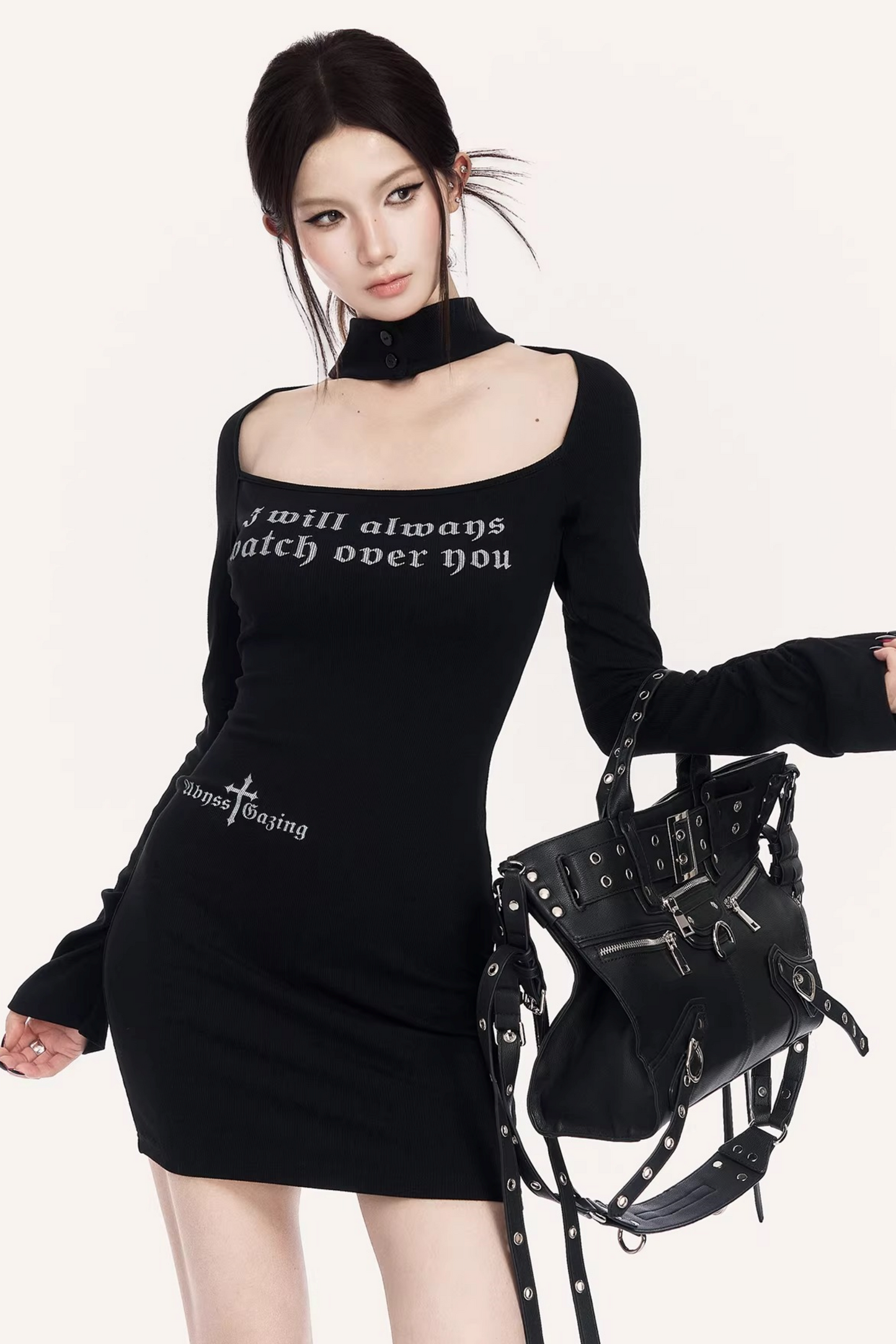 Halter Neck Printed Bodycon Dress