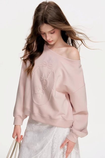 Hand-Painted Embossed Modal Sweatshirt