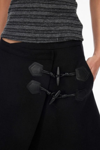Irregular Toggle Button Skirt