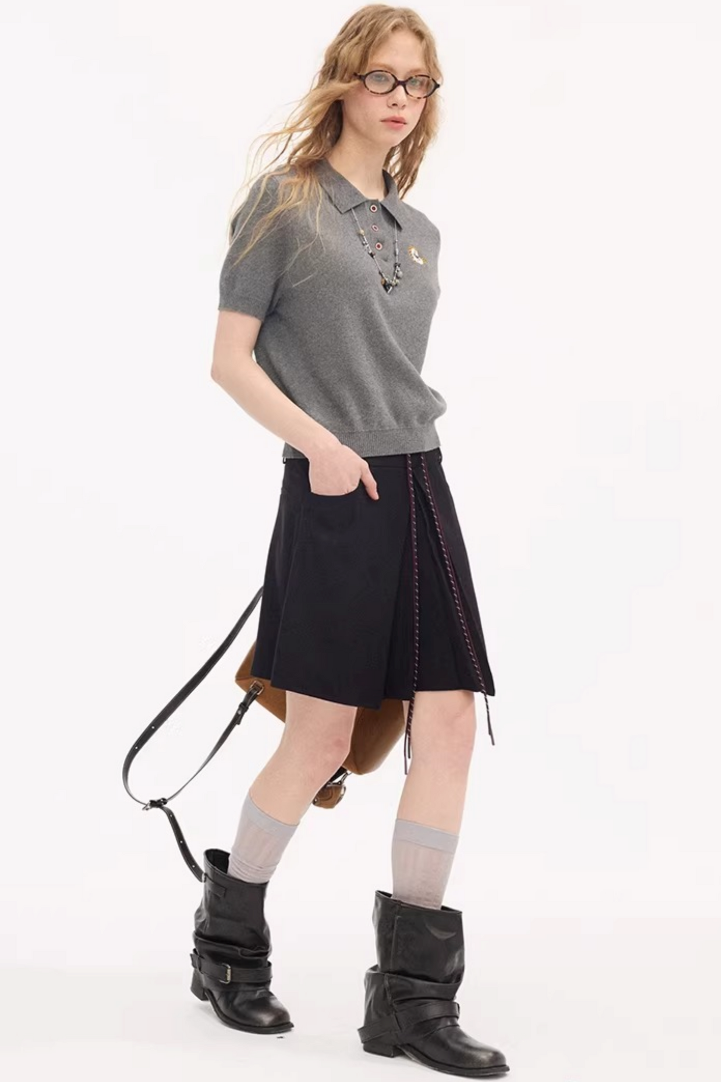 Braided Pony Knit T-Shirt Set-Up