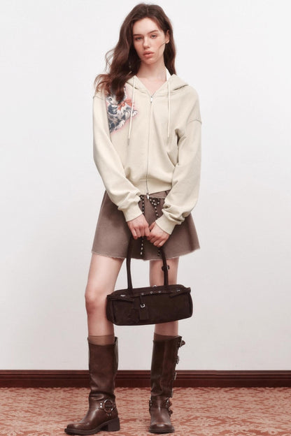 Luminous Kitten Print Hooded Jacket