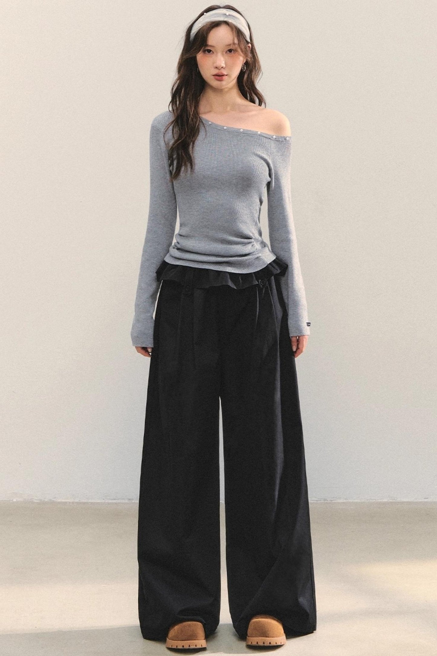 Turn-Up Waist Balloon Pants