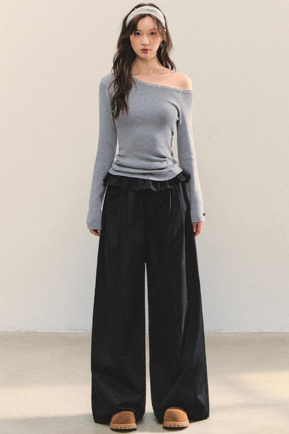 Turn-Up Waist Balloon Pants