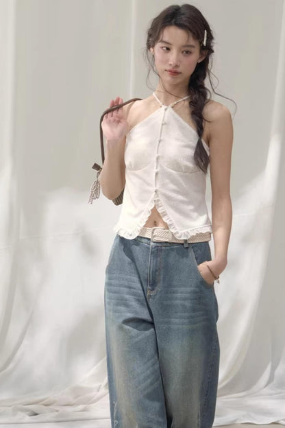 Laser Embossed Vintage Jeans