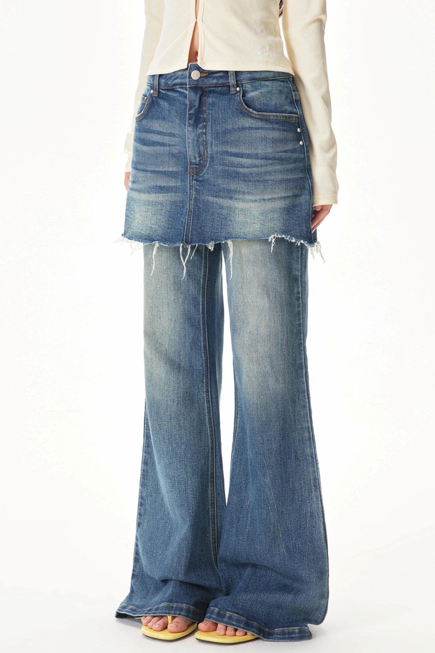 Retro Irregular Denim Pants