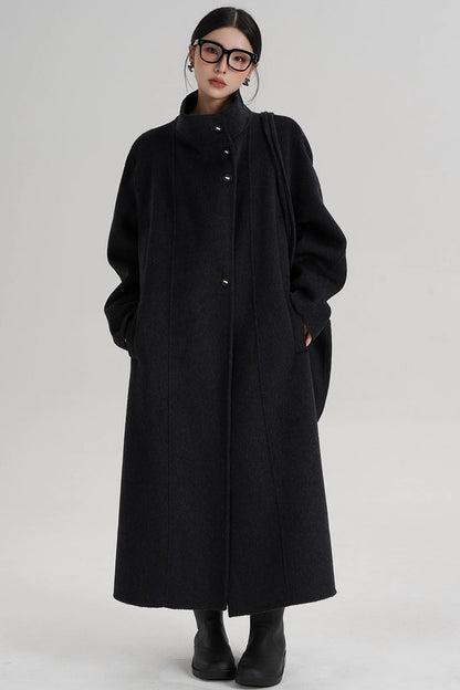 Temperament Stand-Up Woolen Coat