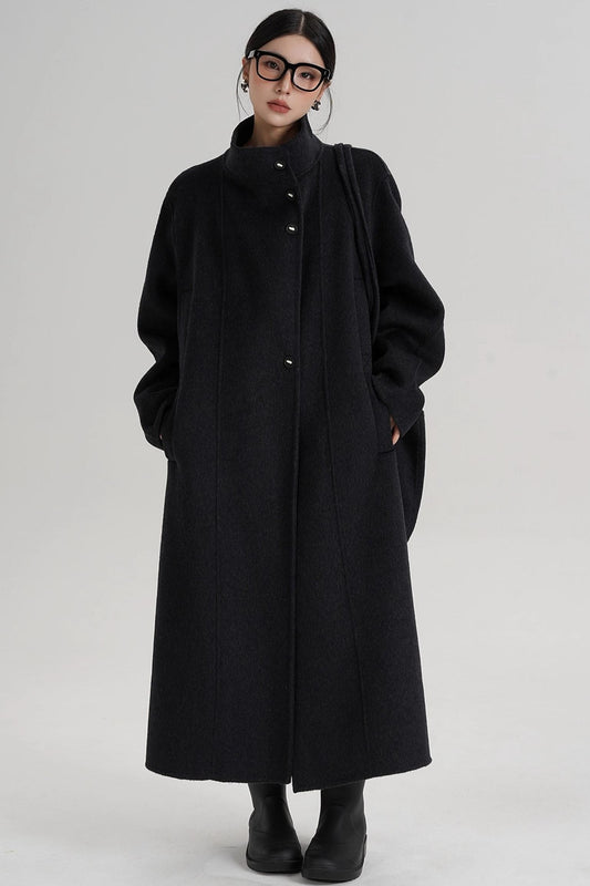 Temperament Stand-Up Woolen Coat