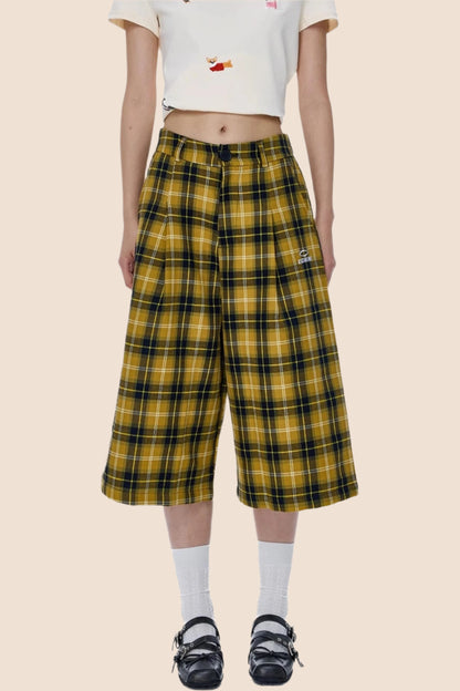 American Plaid Cropped Pants