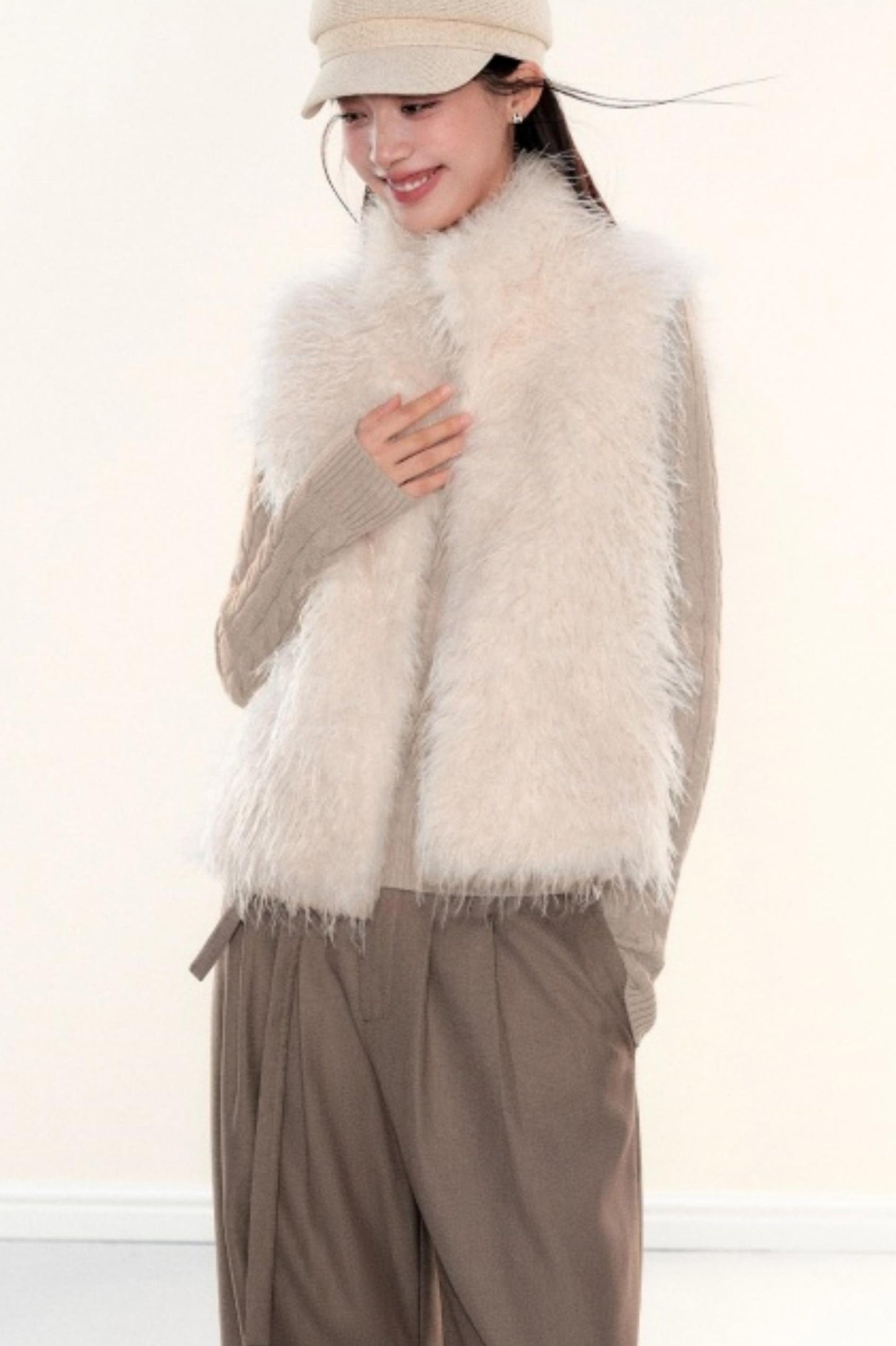 Stand-Up Collar Furry Vest