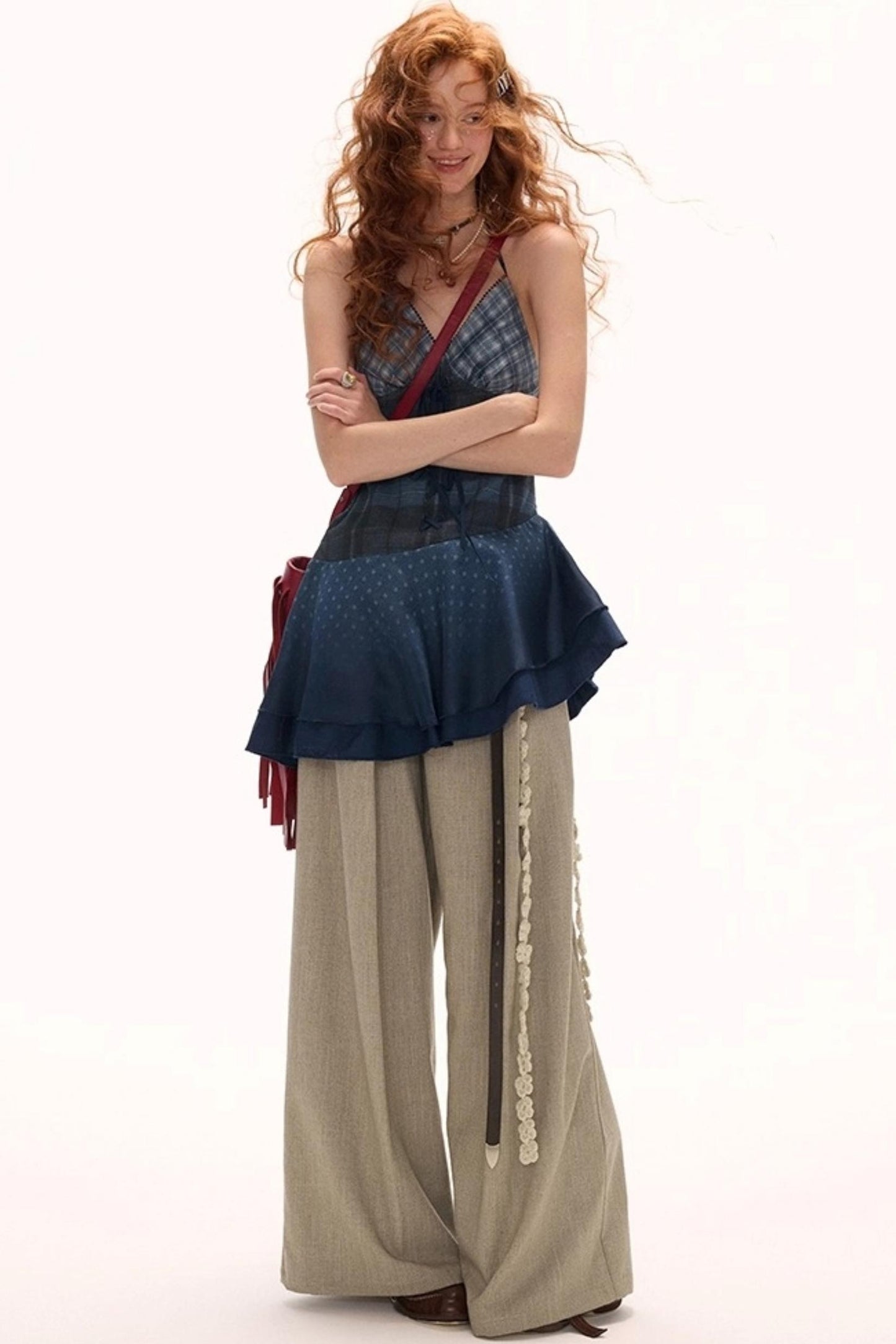 Blue Plaid Slip Dress