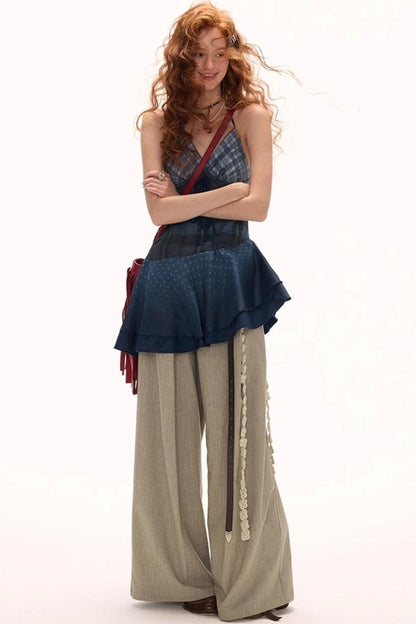 Blue Plaid Slip Dress