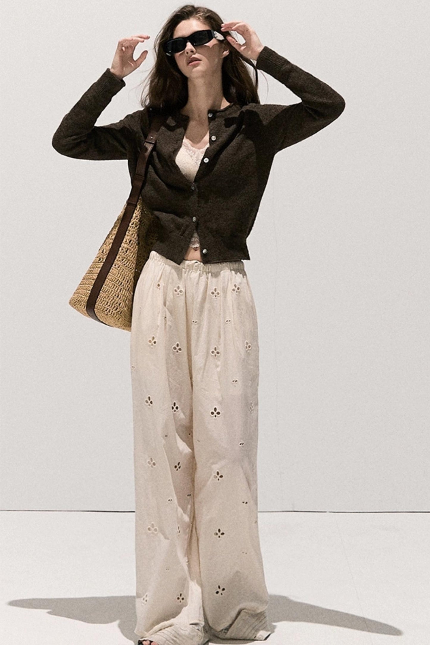 Vintage Crewneck Wool Knit Cardigan