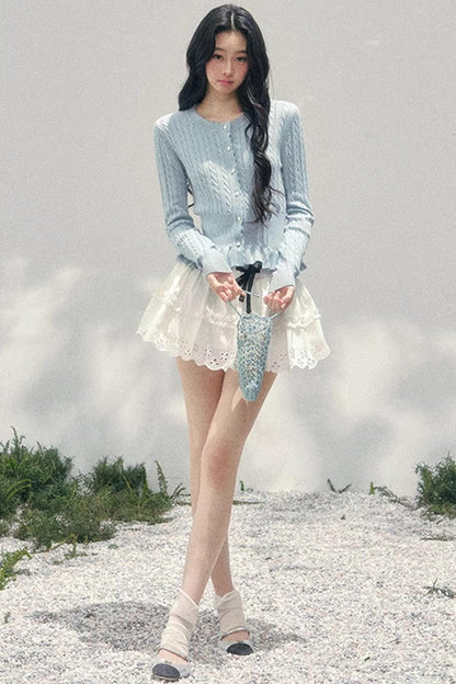 Pearl Soft Ode Ruffle Sweater