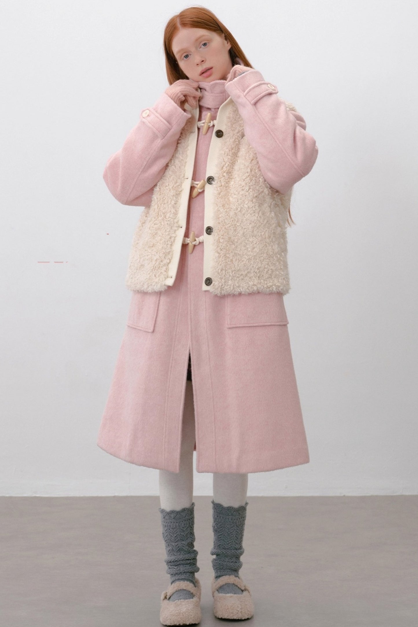 Furry Ribbed Winter Vest Coat