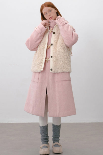 Furry Ribbed Winter Vest Coat