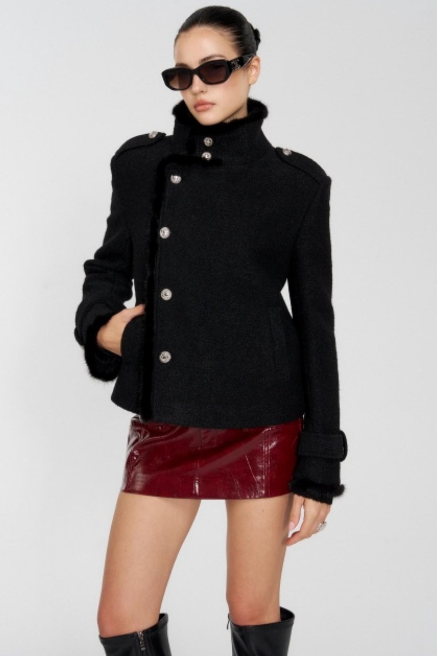 Exquisite Woolen Turtleneck Jacket