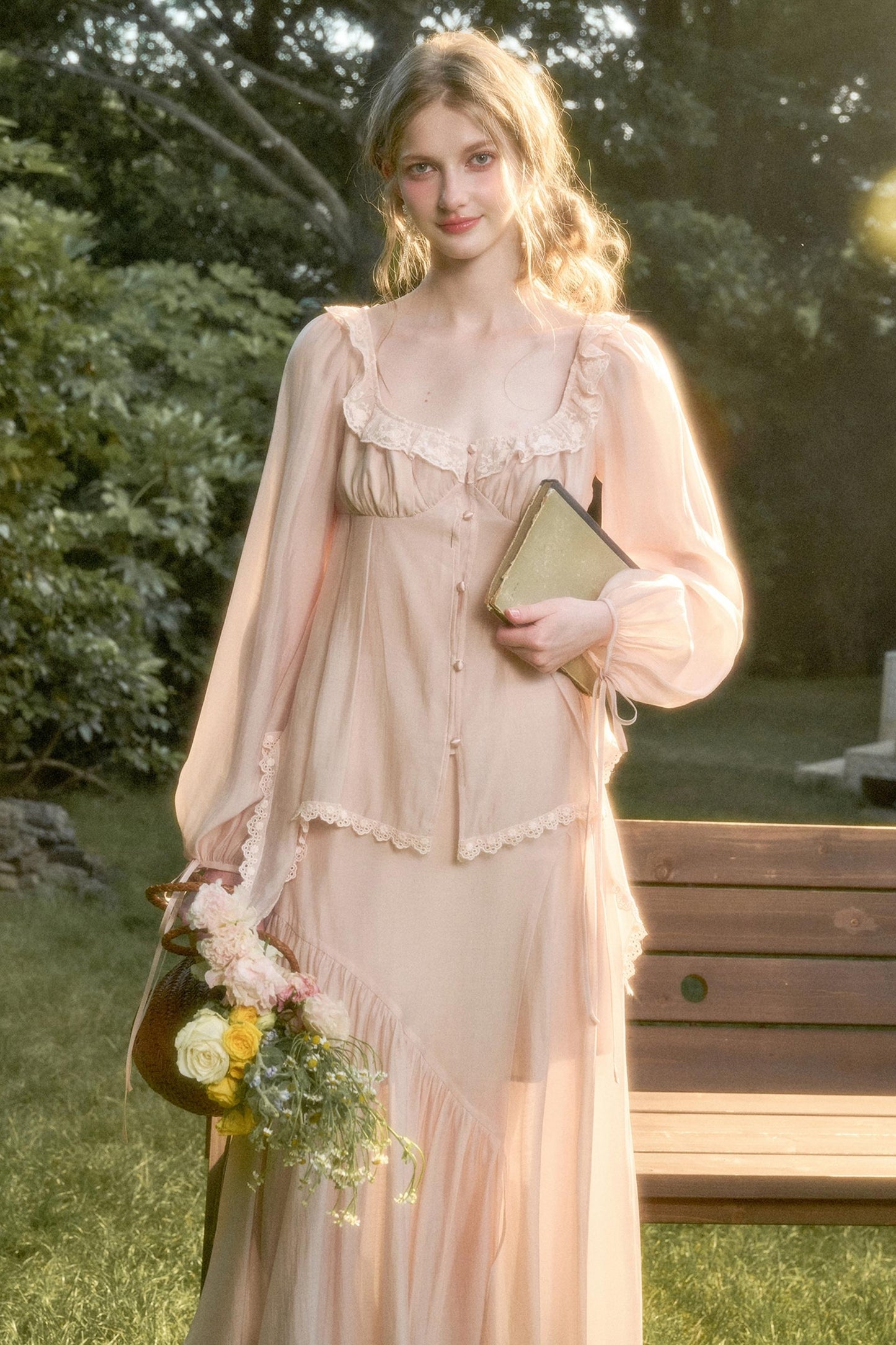 Elegant Vintage Tencel Air Fabric Two-Piece Set-Up