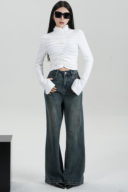 SRYSAME High Waist Jeans, Straight Flare, Wide Leg Loose Women's Pants, Trousers, Autumn New Women's Wear