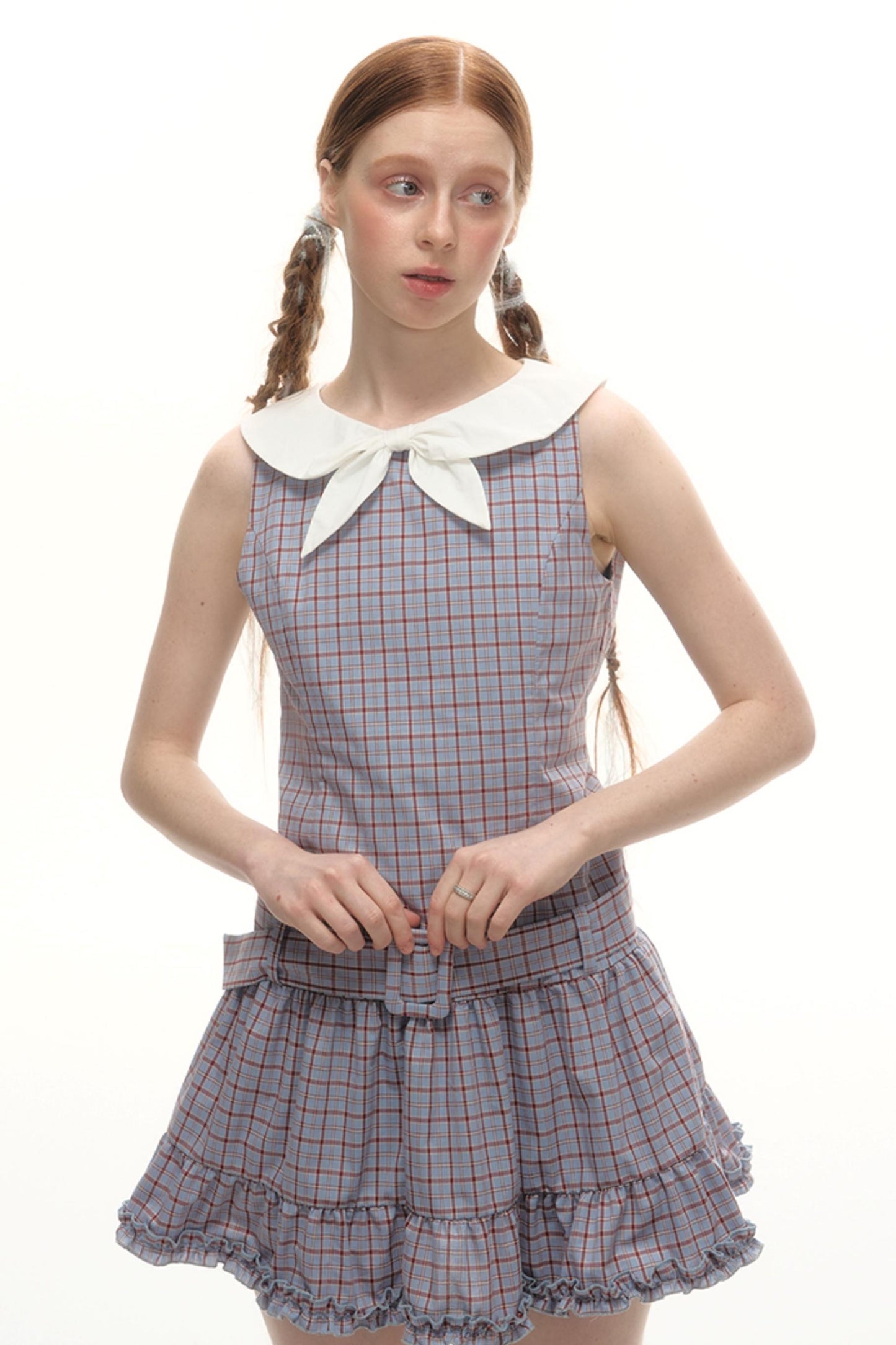 Elegant Plaid Lace Dress