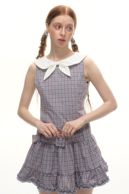 Elegant Plaid Lace Dress