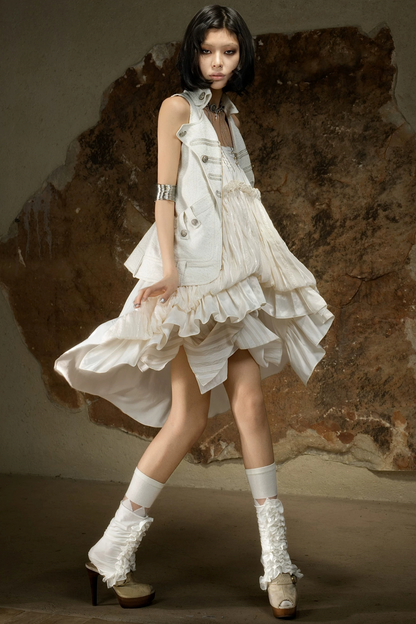Asymmetrischer Rock mit hoher Taille