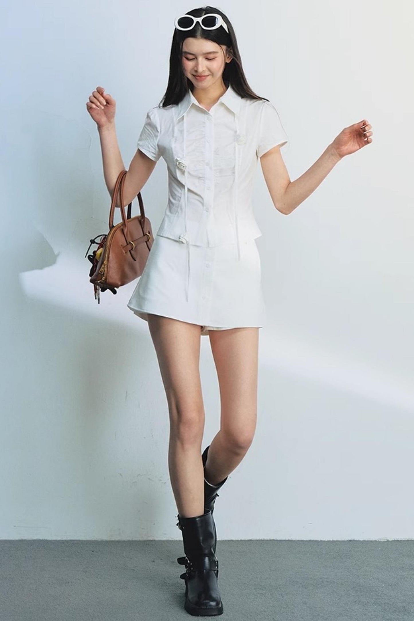 Floral Bubble Sleeve Top