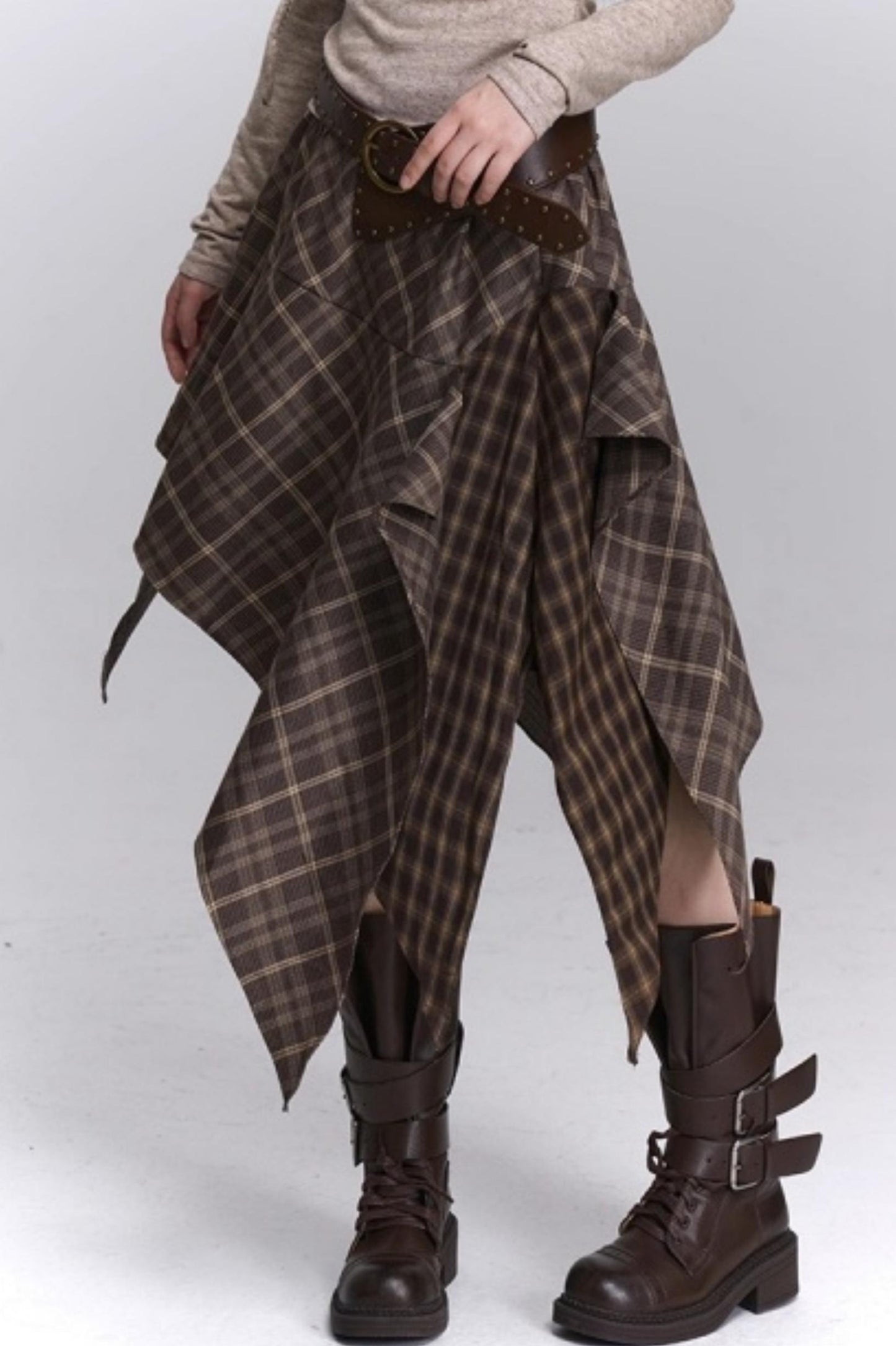 Irregular Plaid Autumn Skirt