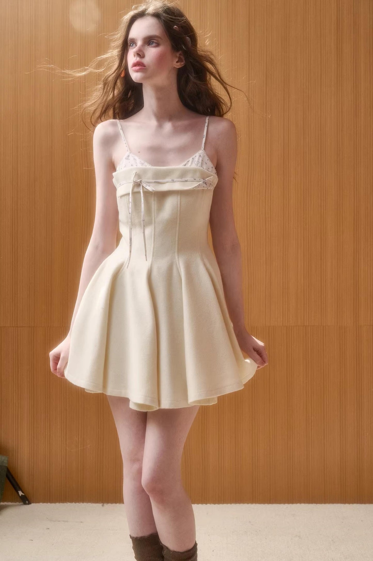 Wool Fluffy Camisole Dress